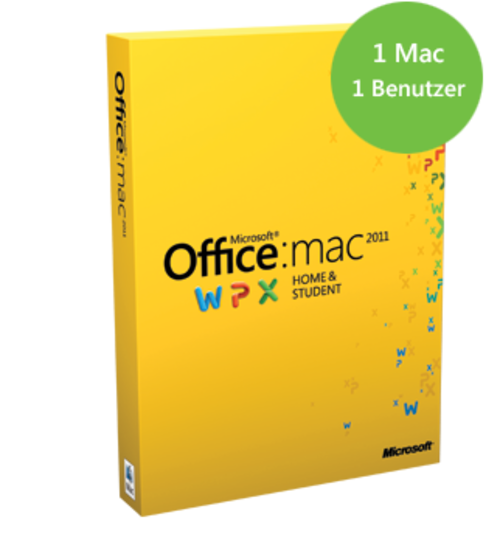 Microsoft Office Mac 2011 Home & Student Single User ( W X P )