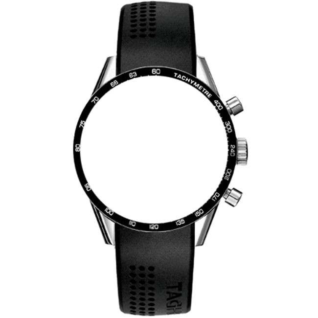 TAG Heuer Carrera Black Rubber Strap 22mm FT6012 & Deployment Buckle FC5037