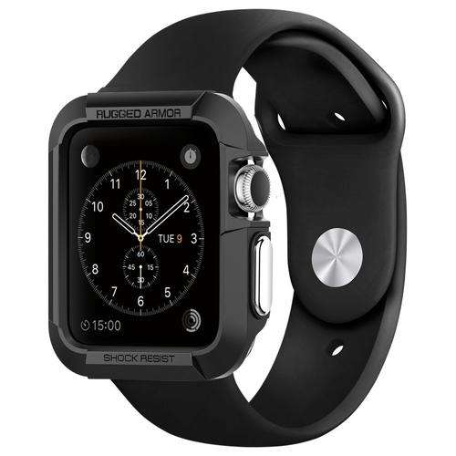 Apple Watch Case, Spigen [Rugged Armor] Resilient [Black] - [Include Screen Protector] 38mm