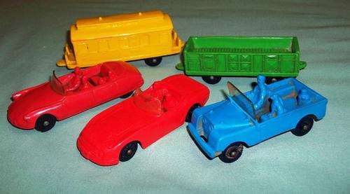 Collection of rare Tomte rubber cars - Land Rover, Citroen etc.