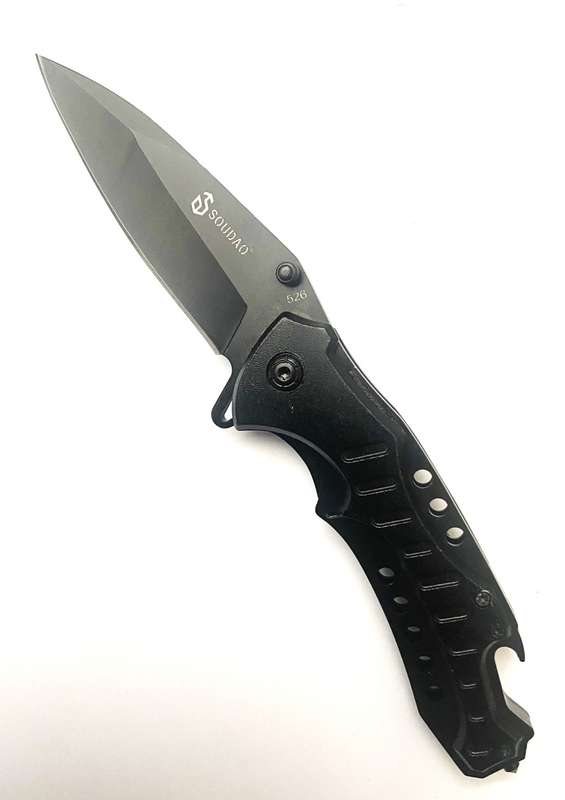SOUDAO Full Black Folding Knife