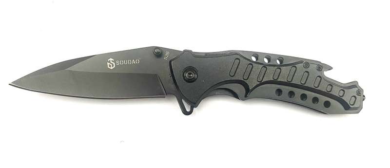 SOUDAO Full Black Folding Knife