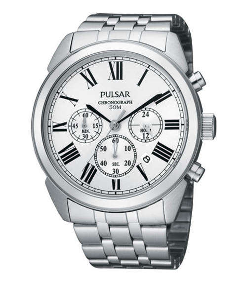 **NEW** PULSAR Silver Dial Chronograph Gents Dress Watch