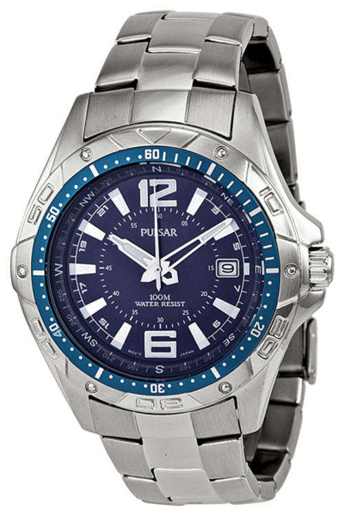 **NEW** PULSAR (By SEIKO) Blue Dial Stainless Steel Gents Watch"STUNNING LOOKER!!"