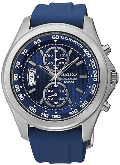 New SEIKO Sport "ARCTIC BLUE" Chronograph Gents Quartz Watch"GREAT CHRISTMAS GIFT!!!"