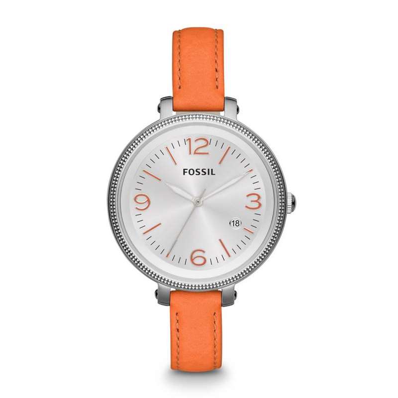 **NEW** FOSSIL Heather XL Quartz Ladies Orange Leather Watch(STUNNING TIMEPIECE!)