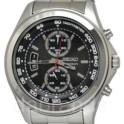 New SEIKO Sport "MIDNIGHT BLACK" Chronograph Gents Quartz Watch"GREAT LOOKING WATCH!!!"