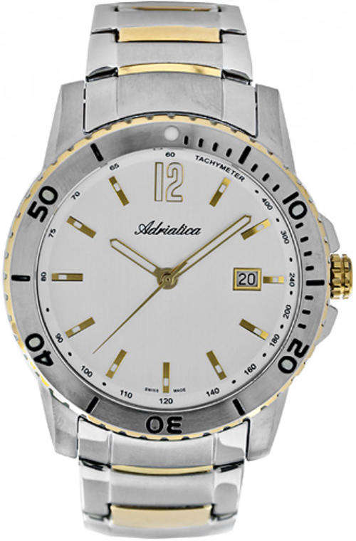 ADRIATICA "100% SWISS MADE" Tachymeter Gents  2-Tone Dress Watch"SWISS PERFECTION!"