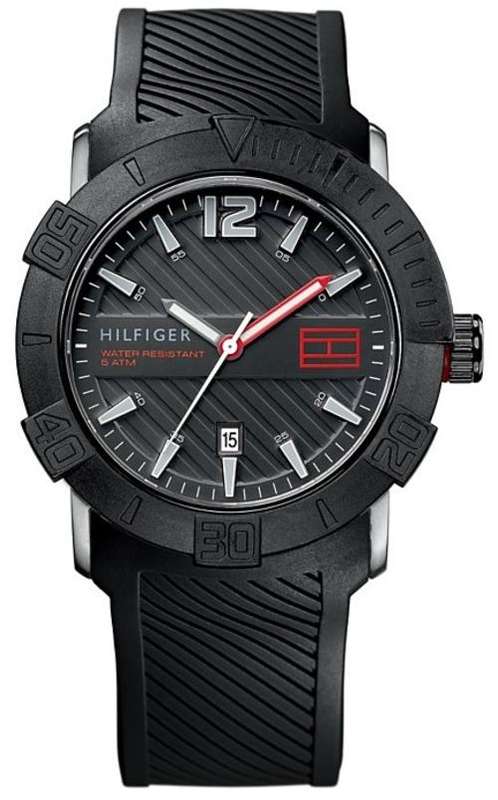 TOMMY HILFIGER Sports Black Silicone Gents Watch(BRAND NEW WITH ALL DOCUMENTS!!)