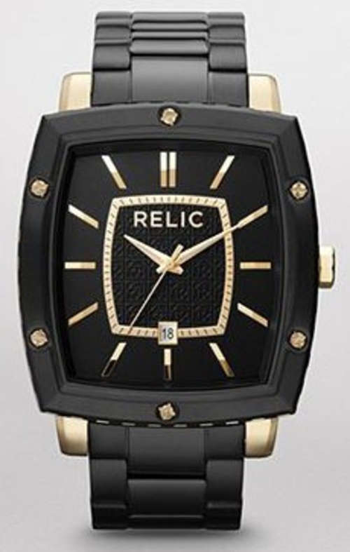**NEW** RELIC (By FOSSIL) Square Black/Gold Gents Quartz Dress Watch"GREAT VALUE"