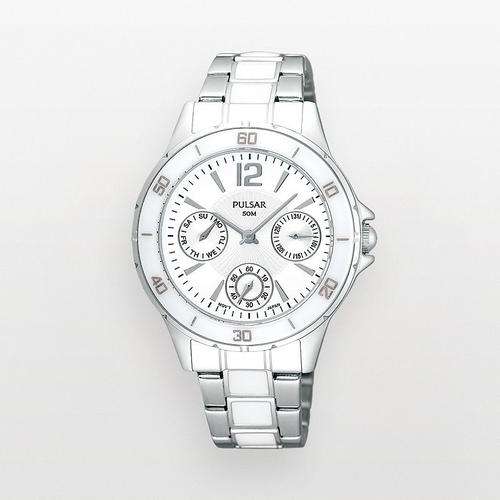 PULSAR (by SEIKO) Stainless Steel & Ceramic Multifunction Ladies Dress Watch "ONLY 1 AVAILABLE!"