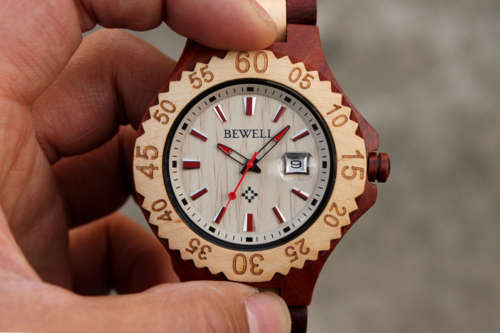 BEWELL Wood 2-Tone Gents Quartz Dress Watch "VERY CLASSY!!"