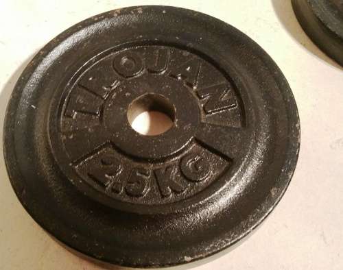 TROJAN DUMBBELL BARS, BARBELL AND WEIGHT PLATES SET