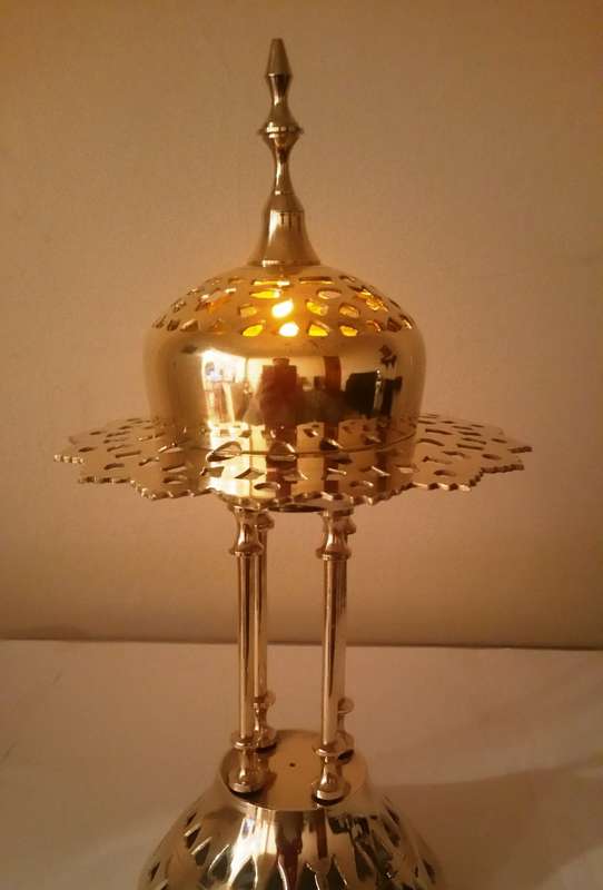 MIDDLE EASTERN (PERSIAN-TURKISH-MOROCCAN-ISLAMIC) LAMP AND INCENSE BURNER