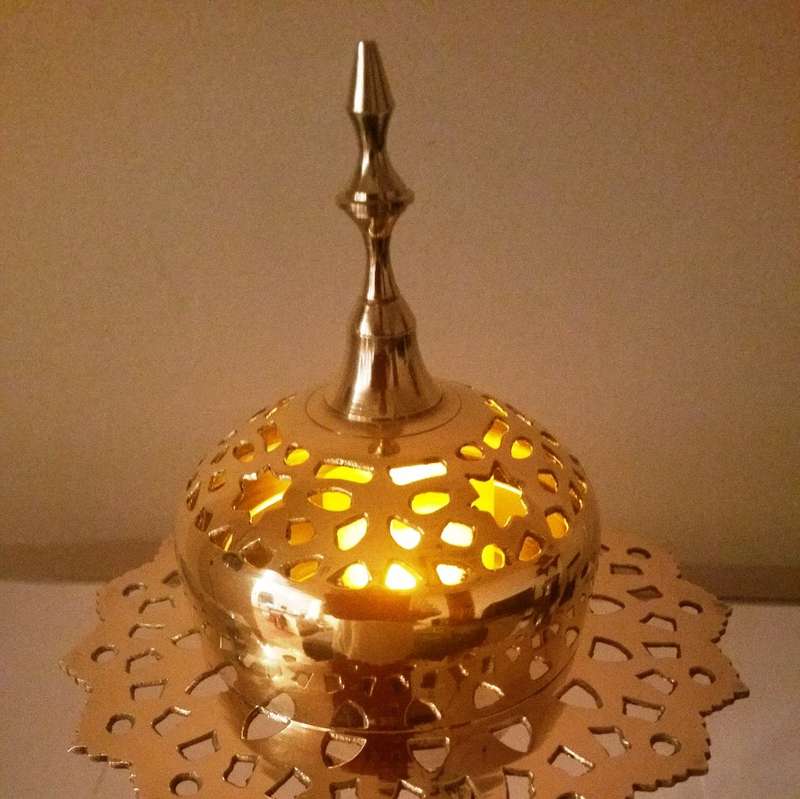 MIDDLE EASTERN (PERSIAN-TURKISH-MOROCCAN-ISLAMIC) LAMP AND INCENSE BURNER