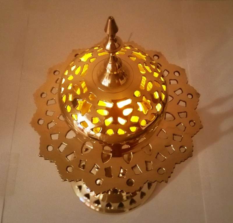 MIDDLE EASTERN (PERSIAN-TURKISH-MOROCCAN-ISLAMIC) LAMP AND INCENSE BURNER