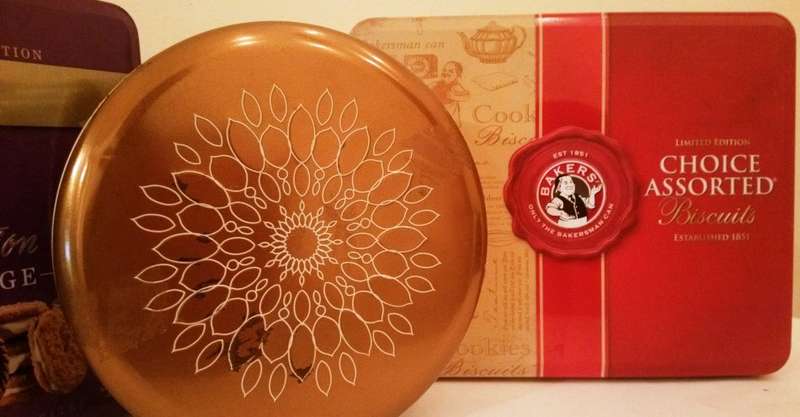 COLLECTION OF TINS, WOODEN HINGED BOX - FOR THE COLLECTOR OR STORING