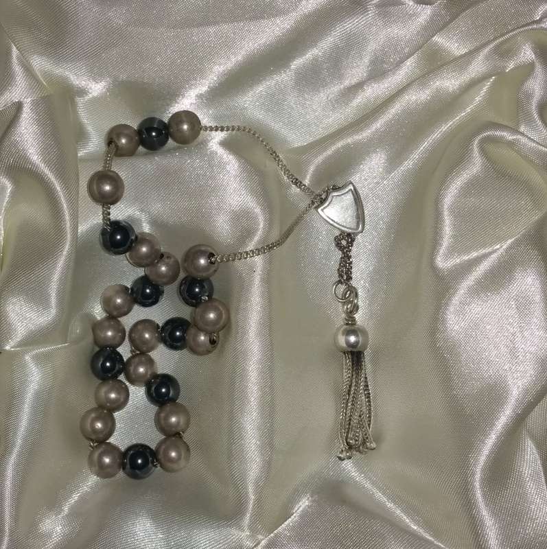 HEMATITE AND STERLING SILVER WORRY BEADS (KOMBOLOI)