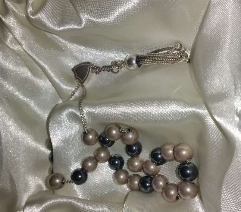 HEMATITE AND STERLING SILVER WORRY BEADS (KOMBOLOI)