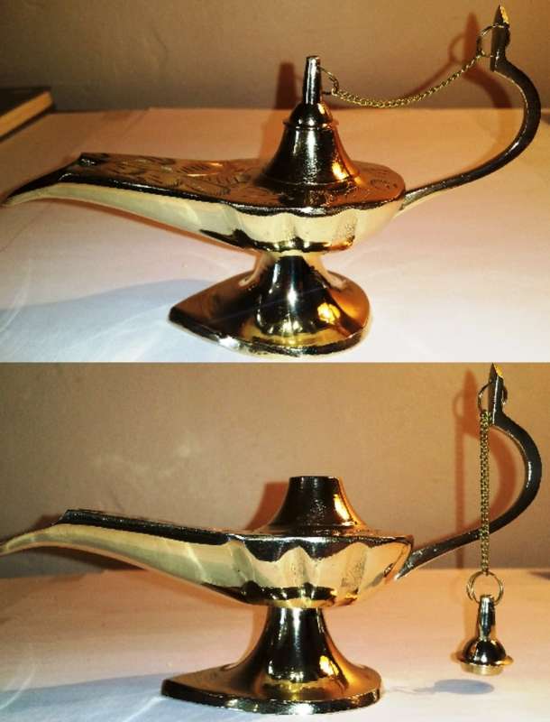 SOLID BRASS ALADDIN GENIE LAMP