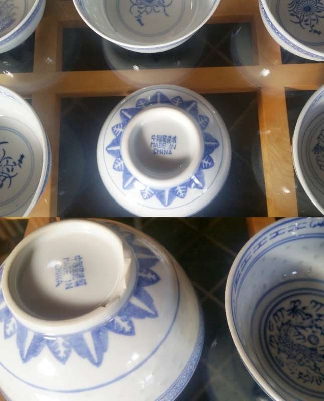 CHINESE DINNER/DINING SERVICE HUGE COLLECTION OF PIECES: RICE PATTERN AND BRASS