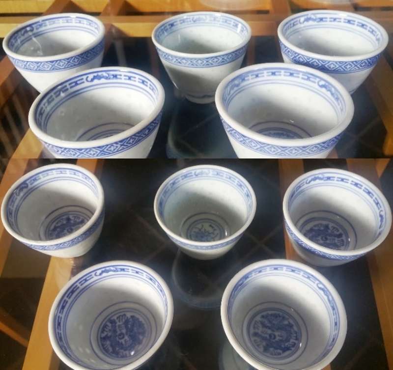 CHINESE DINNER/DINING SERVICE HUGE COLLECTION OF PIECES: RICE PATTERN AND BRASS