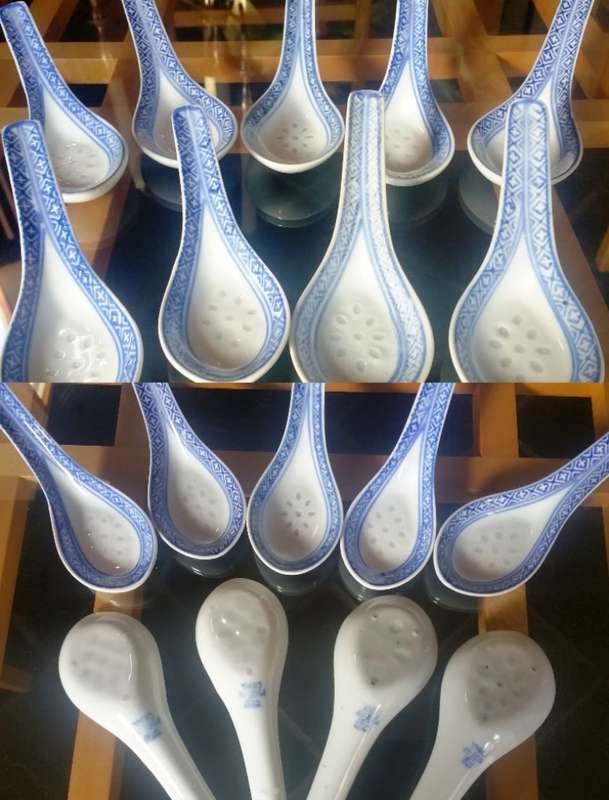 CHINESE DINNER/DINING SERVICE HUGE COLLECTION OF PIECES: RICE PATTERN AND BRASS