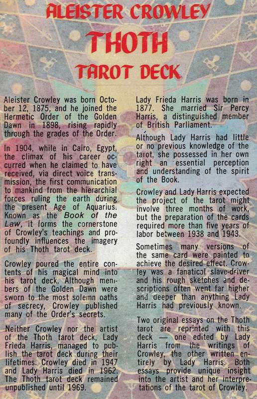 ALEISTER CROWLEY THOTH TAROT DECK ~ ORDO TEMPLI ORIENTIS