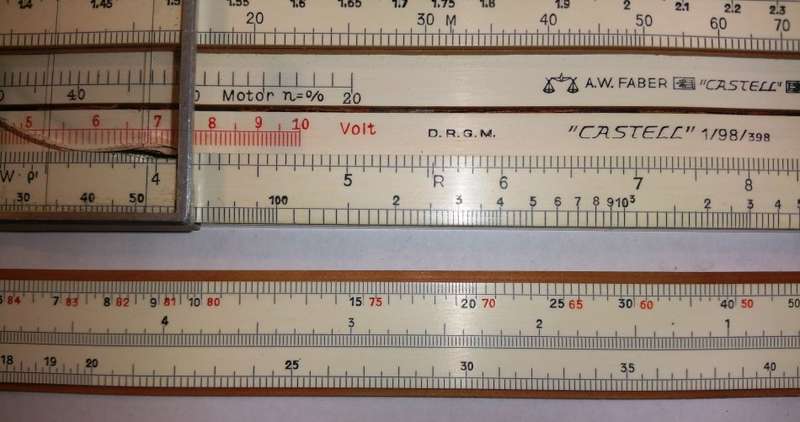 A.W. FABER CASTELL SLIDE RULE ~ MODEL 1/98/398 (ELECTRO) IN CASING [VINTAGE]