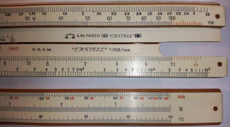 A.W. FABER CASTELL SLIDE RULE ~ MODEL 1/98/398 (ELECTRO) IN CASING [VINTAGE]