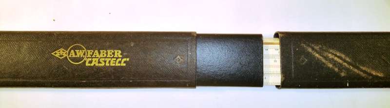 A.W. FABER CASTELL SLIDE RULE ~ MODEL 1/98/398 (ELECTRO) IN CASING [VINTAGE]