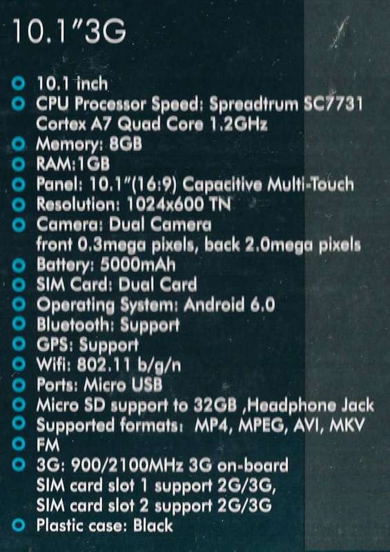NEONIQ 10.1 3G TABLET  SPARES~PARTS~REPAIR