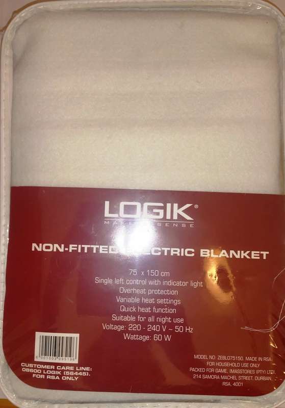 LOGIK NON-FITTED ELECTRIC BLANKET ~ SINGLE