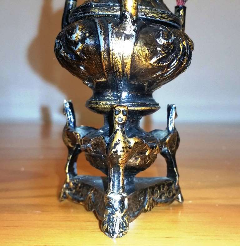 ANTIQUATED OIL LAMP ~ MEDIEVAL GOTHIC