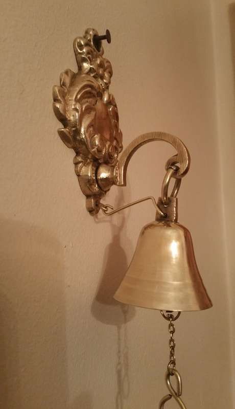 SOLID BRASS DANISH PULL BELL ~ QUAINT SHOP OWNERS BELL