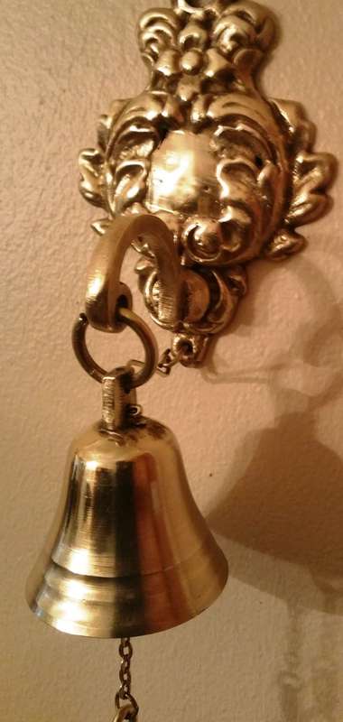 SOLID BRASS DANISH PULL BELL ~ QUAINT SHOP OWNERS BELL