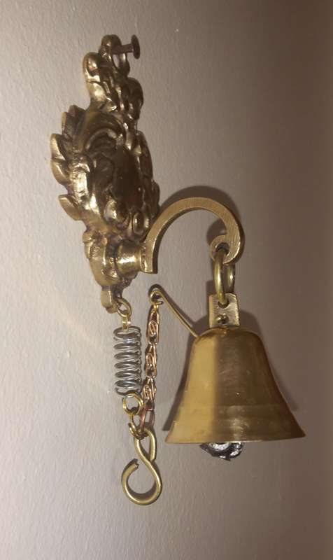 SOLID BRASS DANISH PULL BELL ~ QUAINT SHOP OWNERS BELL