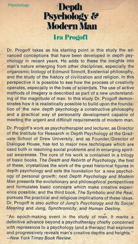 DEPTH PSYCHOLOGY & MODERN MAN [PAPERBACK] ~ IRA PROGOFF