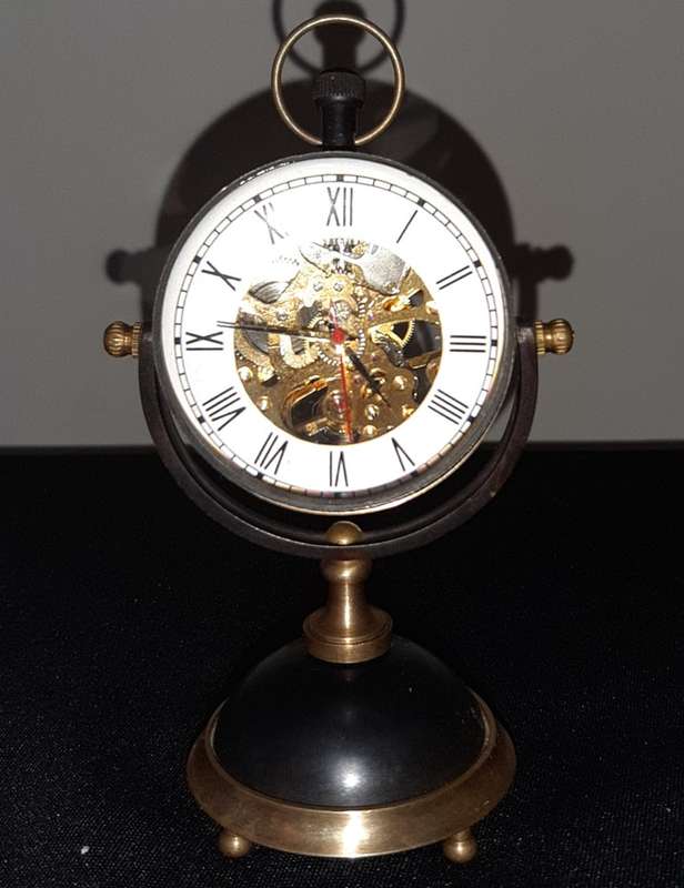 SKELETON BALL DESK CLOCK ~ MECHANICAL GEARS