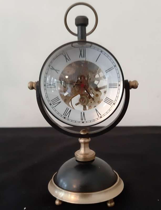 SKELETON BALL DESK CLOCK ~ MECHANICAL GEARS