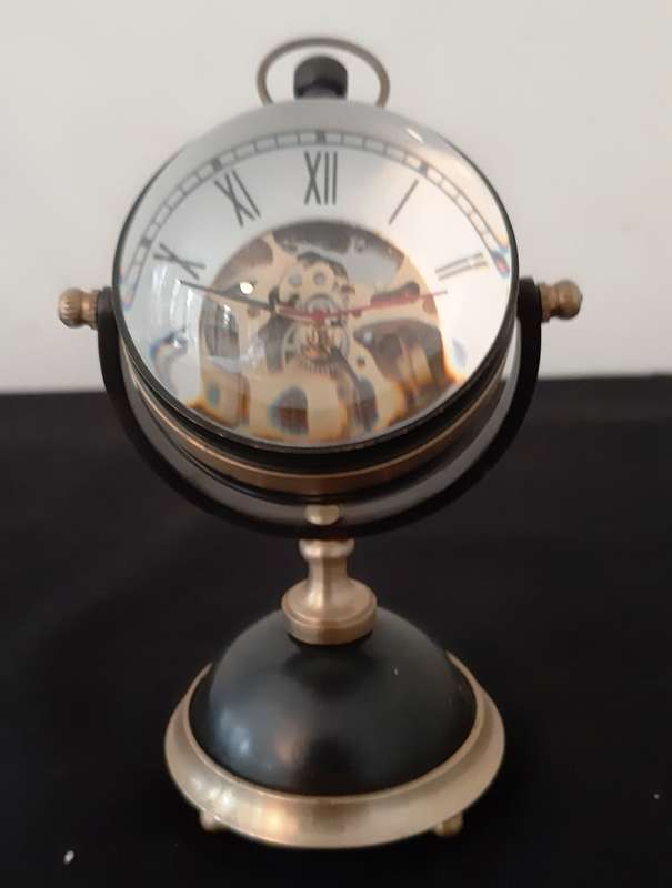 SKELETON BALL DESK CLOCK ~ MECHANICAL GEARS