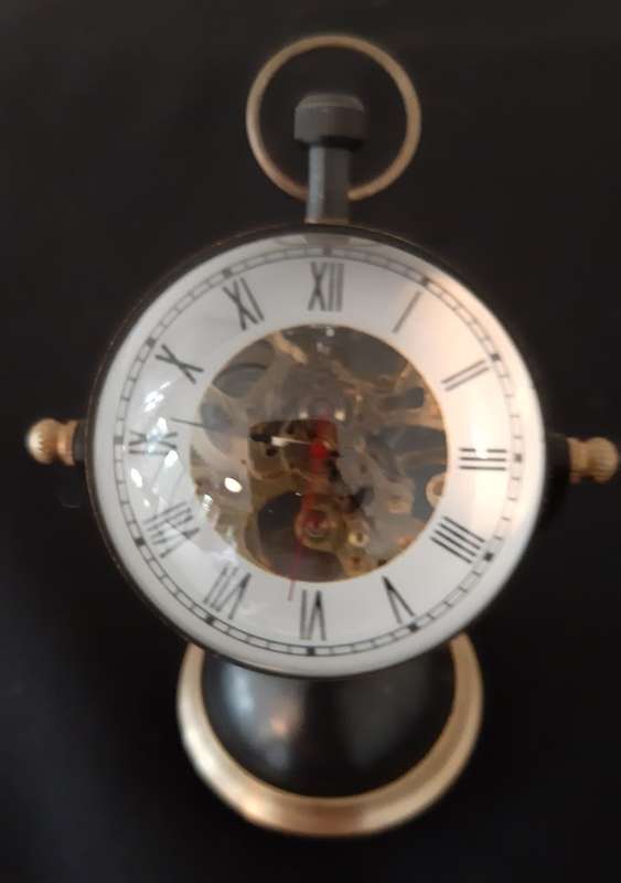 SKELETON BALL DESK CLOCK ~ MECHANICAL GEARS