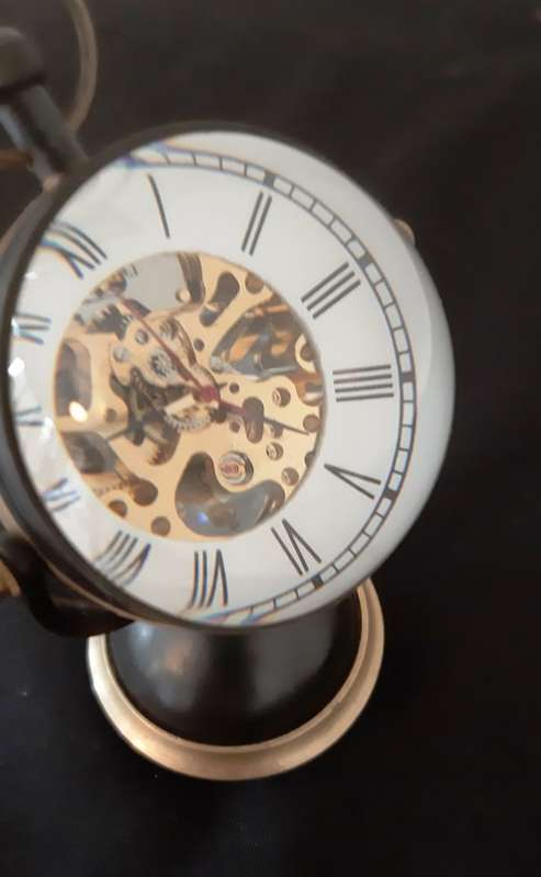 SKELETON BALL DESK CLOCK ~ MECHANICAL GEARS