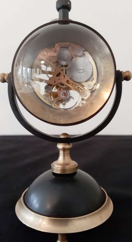 SKELETON BALL DESK CLOCK ~ MECHANICAL GEARS