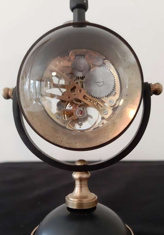 SKELETON BALL DESK CLOCK ~ MECHANICAL GEARS