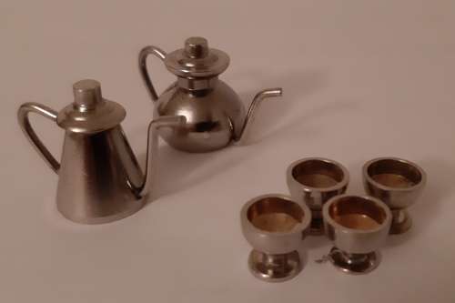 Tea and Coffee Set with Goblet Cups ~ miniature