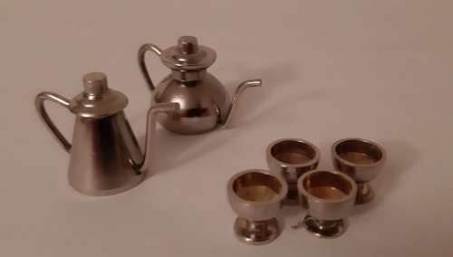 Tea and Coffee Set with Goblet Cups ~ miniature