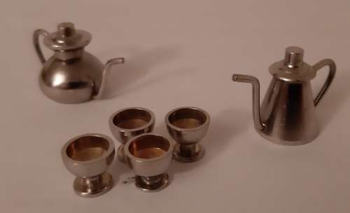 Tea and Coffee Set with Goblet Cups ~ miniature