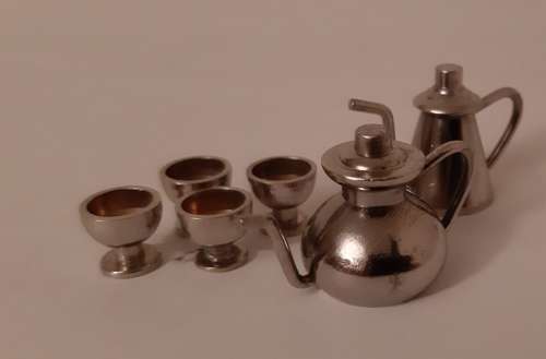 Tea and Coffee Set with Goblet Cups ~ miniature