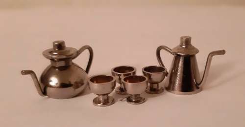 Tea and Coffee Set with Goblet Cups ~ miniature